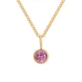 Collana in acciaio inossidabile dorato con ciondolo tondo in cristallo rosa gioiello chic - Ottobre Rosa - Oro