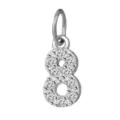 Ciondolo charm numero 8 in acciaio inossidabile con pavé di zirconi accessori per gioielli - Numero 8(ZP39295) / Colore acciaio