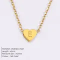 Edelstahl 14K Gold Initialen Herz Halskette mit 45cm Kette und 7x6mm Buchstaben E Anhänger. - Buchstabe E - Gold
