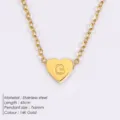 Edelstahl 14K vergoldete Initialen Herz Anhänger Halskette für Damen Mode Schmuck Geschenk - Buchstabe G - Gold