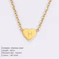 Goldene Edelstahl Herz Anhänger Halskette mit Buchstabe H, elegante Damen Kette Schmuck. - Buchstabe H - Gold