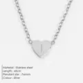 Edelstahl Herz Anhänger Halskette, 45cm Kette, minimalistischer Silberschmuck für Damen. - I-Stahl