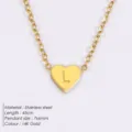 Edelstahl 14K Gold Herz Buchstabe L Anhänger Halskette für Damen modischer Schmuck. - Buchstabe L - Gold