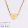 Goldener Edelstahl Edelstahl Herz Buchstabe M Anhänger Halskette für Damen Modischer Schmuck - Buchstabe M - Gold