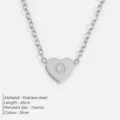 Edelstahl Herz Anhänger Halskette mit Buchstabe Q Charm Damen elegante Silberschmuck - Q-Stahl
