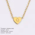 Edelstahl goldene farbe herz buchstabe q anhänger halskette für damen mode schmuck - Buchstabe Q - Gold
