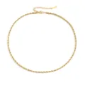 Collier chaîne torsadée en acier inoxydable plaqué or pour un style élégant et chic. - 3mm / 38+5cm / Or