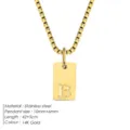 Collier pendentif lettre B initial en acier inoxydable doré pour femme, chaîne de clavicule. - Or / Lettre B