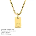 Collier Pendentif Lettre C en Acier Inoxydable Plaque Or 14K Chaine Minimaliste Tendance - Or / Lettre C