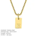 Collier avec pendentif lettre E en acier inoxydable pour femme, élégante chaîne dorée 14K. - Acier / Lettre E