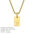 Collier pendentif lettre F en acier inoxydable, chaîne clavicule plaquée or 14k minimaliste. - Acier / Lettre F