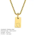 Collier pendentif lettre G en acier inoxydable or 14K, chaîne clavicule minimaliste pour femme. - Acier / Lettre G
