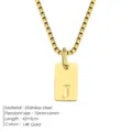 Collier Lettre J Initiale Or 14K Acier Inoxydable Pendentif Délicat Bijoux Femme - Acier / Lettre J