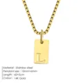 Collier pendentif lettre initiale L en acier inoxydable doré pour femmes, bijoux fins. - Acier / L