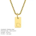 Collier avec pendentif lettre O en acier inoxydable or 14K, bijou ras de cou élégant - Acier / Lettre O