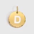 Pendentif lettre D en acier inoxydable doré émail charme accessoire de bijoux DIY. - Or 14K - D
