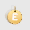 Pendentif lettre E en acier inoxydable doré émail accessoire bijou DIY composant chic. - Or 14K - E
