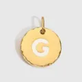 Pendentif charm lettre G initiale plaqué or en acier inoxydable pour fabrication bijoux. - Or 14K - G