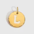 Pendentif lettre L en acier inoxydable plaqué or avec bord martelé pour accessoires bijoux. - Or 14K - L