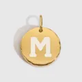 Pendentif Initial Lettre M en Acier Inoxydable Doré Accessoire Bijou DIY Colliers - Or 14K - M