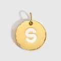 Pendentif Lettre S Or Charme Initial En Acier Inoxydable Accessoire Bijoux DIY chic - Or 14K - S
