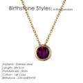 Collier pendentif pierre de naissance en or 14K acier inoxydable, chaîne élégante. - Juin Violet - Or