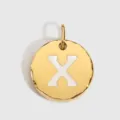 Pendentif lettre X en acier inoxydable doré accessoire de bijouterie DIY charm élégant. - Or 14K - X