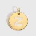 Pendentif lettre Z en acier inoxydable doré, charm initial émaillé pour bijoux. - Or 14K - Z