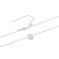 Collier chaîne ajustable avec pendentif visage souriant en acier inoxydable argenté - Smiley Argent