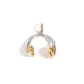 Exquisiter Metall Kopfhörer Anhänger in Gold und Silber, schickes DIY Schmuck Accessoire. - Kopfhörer Anhänger