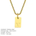 Collier Pendentif Lettre V en Acier Inoxydable Or 14K 42+5cm Bijou Initial Élégant - Acier / Lettre V
