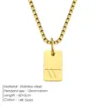 Collier Pendentif Lettre W Or 14K en Acier Inoxydable Bijou Tendance Élégant pour Femme - Acier / Lettre W