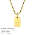 Collier en acier inoxydable doré pendentif lettre X bijoux pour femmes élégant chic - Acier / Lettre X