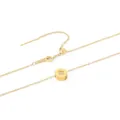 Minimalist gold stainless steel adjustable necklace with delicate round pendant for women. - Zircon Spade Gold