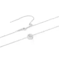 Minimalist stainless steel clavicle necklace with moon rhinestone pendant, silver variant. - Zircon Moon Silver
