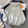 Sweat à capuche gris avec imprimé éléphant et pissenlit, streetwear unisexe confortable et tendance. - Gris