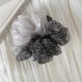 Sheer organza hair scrunchie set, white and leopard print ponytail holder for women style. - Contrast Scrunchie Style / Brown Leopard