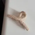 Μπεζ Πλεκτή Τσιμπίδα Μαλλιών Καλοκαίρι Raffia Κλάμερ Κομψά Αξεσουάρ Μαλλιών Γυναίκες - Μπεζ Ψάθινη - Κλιπ Δαγκάνα