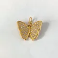 Pendentif papillon plaqué or 18K avec strass scintillants bijoux de mode pour collier charmant - Papillon Strass Complet (BP2873) / Or
