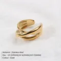 Anello incrociato multistrato in acciaio inossidabile dorato gioiello moda accessorio donna. - Taglia US 5 (49mm) / Oro Intrecciato
