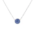 Silberner Edelstahlanhänger mit blauen Zirkonia Steinen modische Zirkonia Halskette Schmuck - März Hellblau - Stahlfarbe