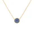 Goldener Edelstahl runder blauer Strass Anhänger Schlüsselbeinkette schicker Schmuck - März Hellblau - Goldfarbe