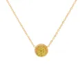 Vergoldete Edelstahl Halskette mit rundem Zirkonia Anhänger, elegante Modeschmuck. - August Hellgrün - Gold
