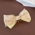 Zomerse bloemen haarklem met gele strik, schattig haaraccessoire voor dagelijks gebruik. - Geel Bloemen - Bananenspeld