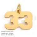 Stainless Steel Number 33 Pendant DIY Jewelry Charm Gold Silver Finish Accessories - Number 33 (YP33073)
