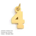 Stainless steel number 4 pendant DIY jewelry charm 8x14mm gold color fashion accessory - Number 4 (YP33059)