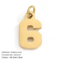 Stainless steel number 6 pendant charm 8x14mm 14K gold silver DIY jewelry accessory for necklace - Number 6 (YP33061)