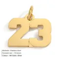 Stainless steel number 23 pendant DIY jewelry accessory gold silver color charms. - Number 23 (YP33071)