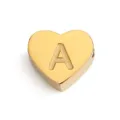 Pendentif en acier inoxydable doré cœur lettre A accessoire de bijoux DIY pour bracelets - Lettre A / Or