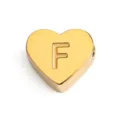 Colgante de corazón dorado con inicial de acero inoxidable accesorio para joyería F - Letra F / Dorado